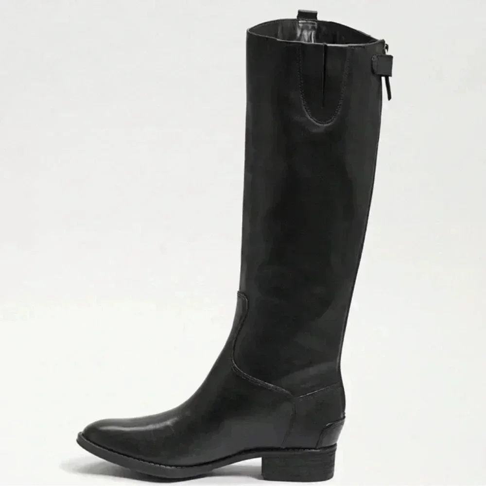 Sam Edelman Penny Leather Riding Boots Black Leather Sz 11 Wide Calf